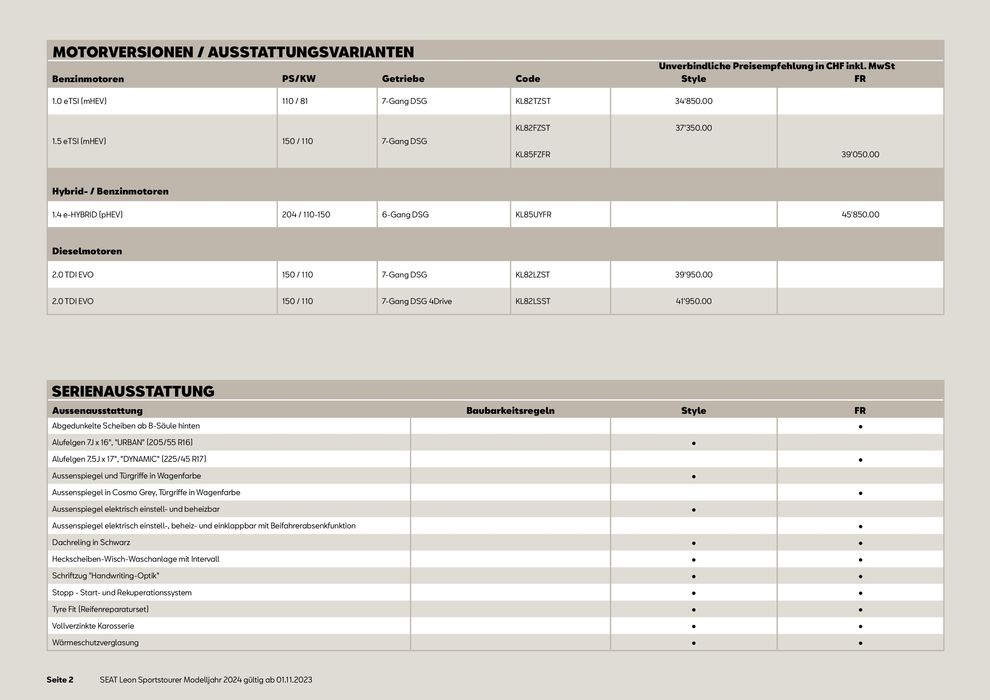 Seat Katalog | SEAT Leon Sportstourer | 10.11.2023 - 31.12.2024