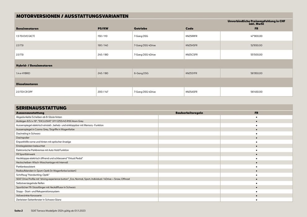 Seat Katalog in Brugg | SEAT Tarraco 2024 | 13.11.2023 - 31.12.2024