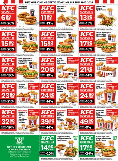 Angebote von Restaurants in Lausanne | KFC Coupondrop  in KFC | 29.1.2024 - 11.3.2024