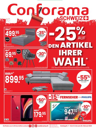 Angebote von Haus & Möbel in Lausanne | -25% DEN ARTIKEL IHRER WAHL in Conforama | 14.2.2024 - 26.2.2024