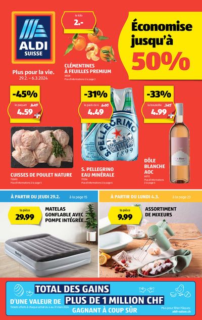 Aldi Katalog in Le Grand-Saconnex | Économise jusqu’à 50% | 29.2.2024 - 6.3.2024