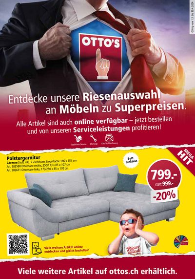 Angebote von Supermärkte in Lausanne | Möbeln zu Superpreisen in Otto's | 1.3.2024 - 30.4.2024
