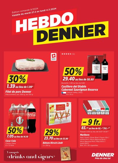 Angebote von Supermärkte in Lausanne | Hebdo Denner in Denner | 27.2.2024 - 4.3.2024