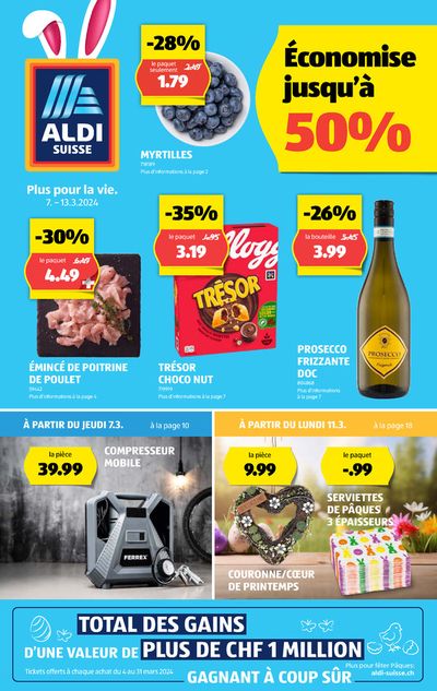 Angebote von Supermärkte in Lausanne | Économise jusqu’à 50% in Aldi | 7.3.2024 - 13.3.2024