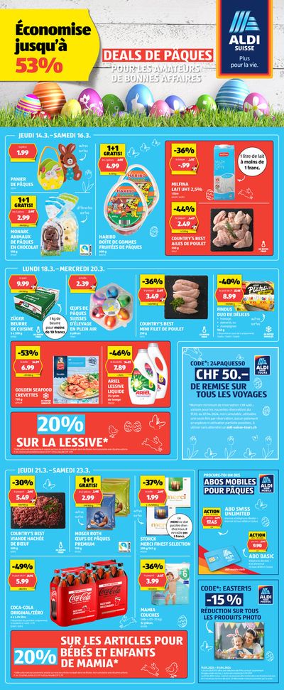 Angebote von Supermärkte in Maur | Deals de Pâques in Aldi | 14.3.2024 - 30.3.2024
