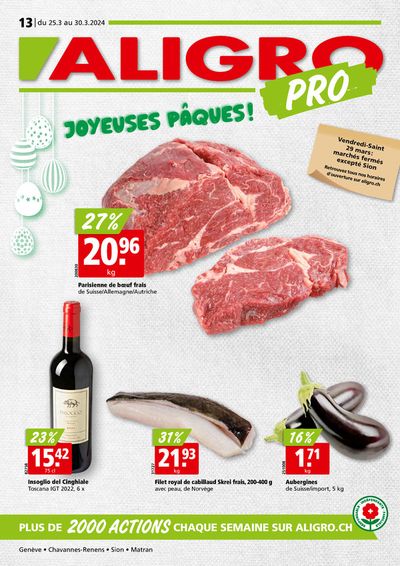 Angebote von Supermärkte in Frauenfeld | Joyeuses Pâques! in Aligro | 25.3.2024 - 30.3.2024
