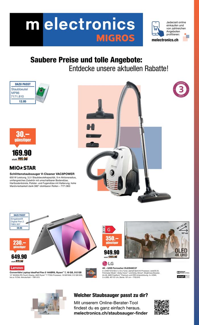 Melectronics Katalog in Grenchen | Saubere Preise und tolle Angebote | 20.3.2024 - 1.4.2024