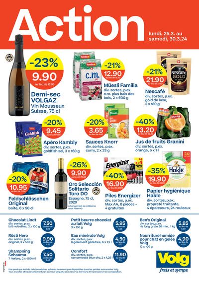 Angebote von Supermärkte in Naters | Action Volg - KW13 in Volg | 25.3.2024 - 30.3.2024