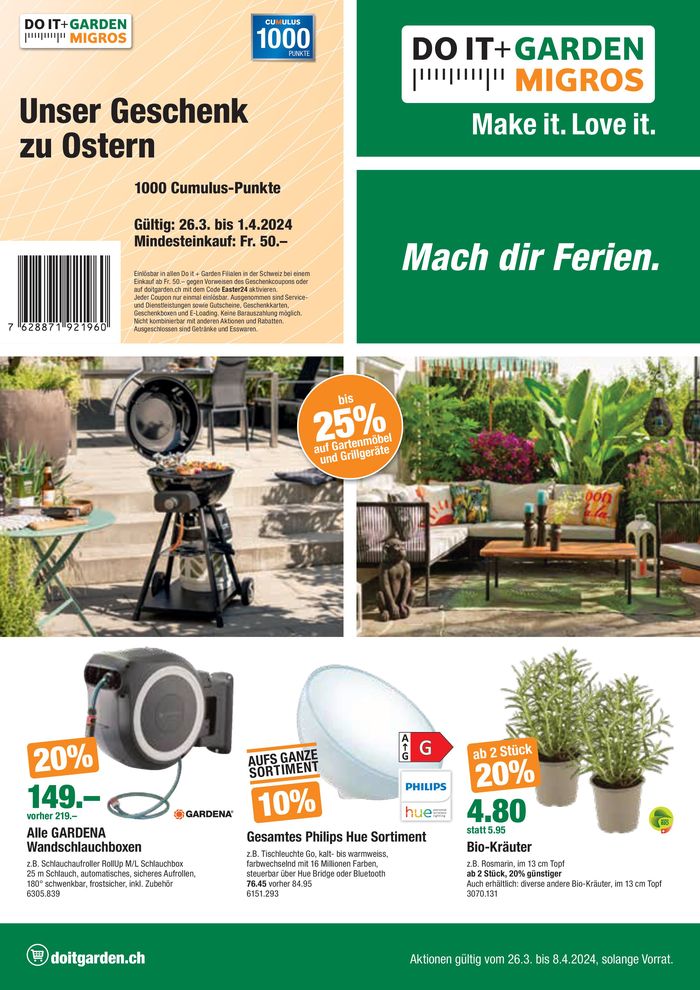 Do it + Garden Katalog in Neuchâtel | Unser Geschenk zu Ostern | 26.3.2024 - 8.4.2024