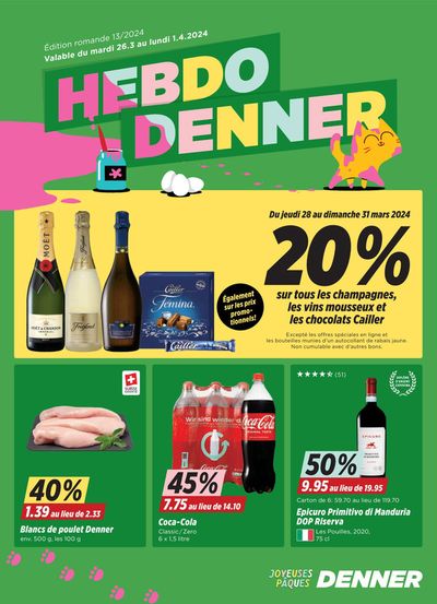 Angebote von Supermärkte in Naters | Hebdo Denner in Denner | 26.3.2024 - 1.4.2024