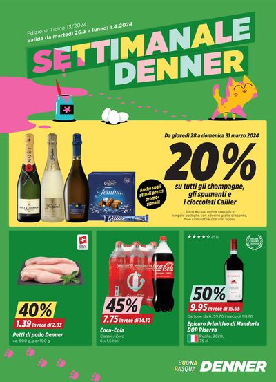Angebote von Supermärkte in Emmen | Settimanale Denner in Denner | 26.3.2024 - 1.4.2024