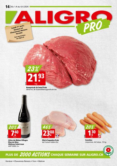 Angebote von Supermärkte in Frauenfeld | Aligro Pro #14 in Aligro | 1.4.2024 - 6.4.2024