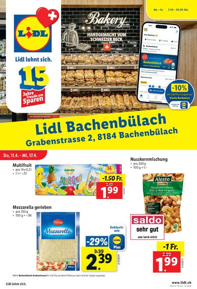 Lidl Katalog in Schaffhausen | Neueröffnung Bachenbülach | 11.4.2024 - 17.4.2024