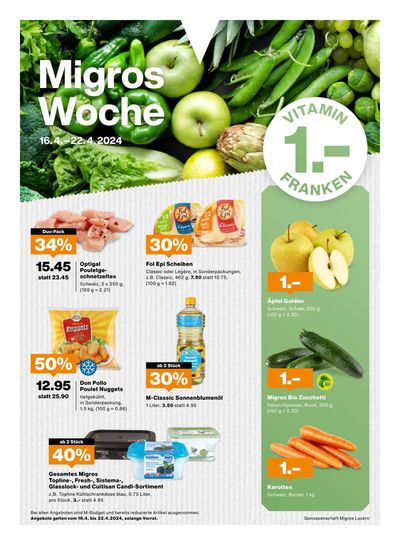 Angebote von Supermärkte in Hochdorf | Migros Woche #16 in Migros | 16.4.2024 - 22.4.2024
