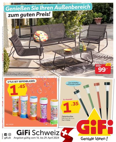 GiFi Katalog in Spreitenbach | Genießen Sie Ihren Außenberech zum guten Preis! | 17.4.2024 - 29.4.2024