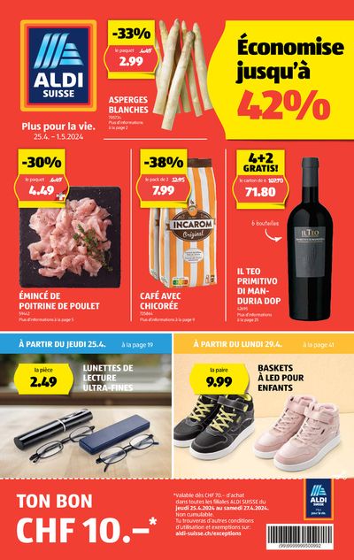 Angebote von Supermärkte | Plus pour la vie. in Aldi | 25.4.2024 - 1.5.2024
