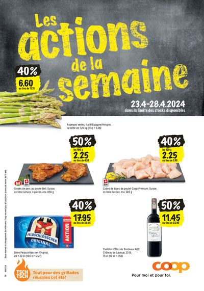 Angebote von Supermärkte in Le Grand-Saconnex | Les actions de la semaine in Coop | 23.4.2024 - 28.4.2024