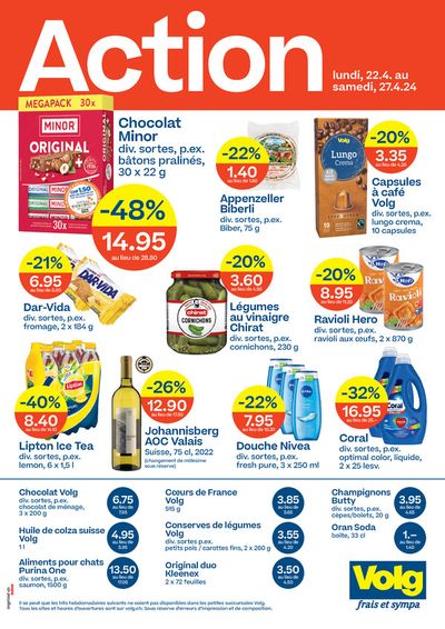 Angebote von Supermärkte in Illnau-Effretikon | Volg Action in Volg | 22.4.2024 - 27.4.2024