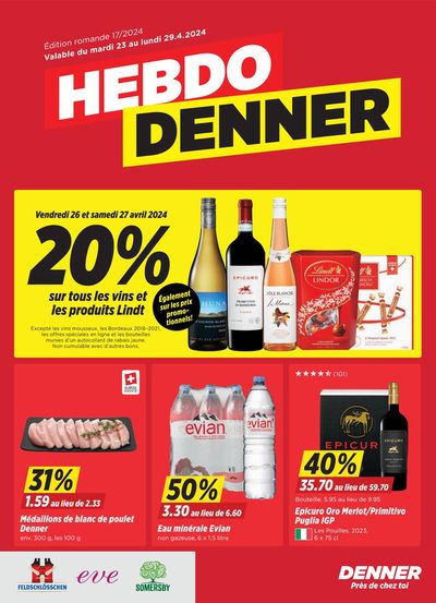 Angebote von Supermärkte in Aigle | Hebdo Denner in Denner | 23.4.2024 - 29.4.2024