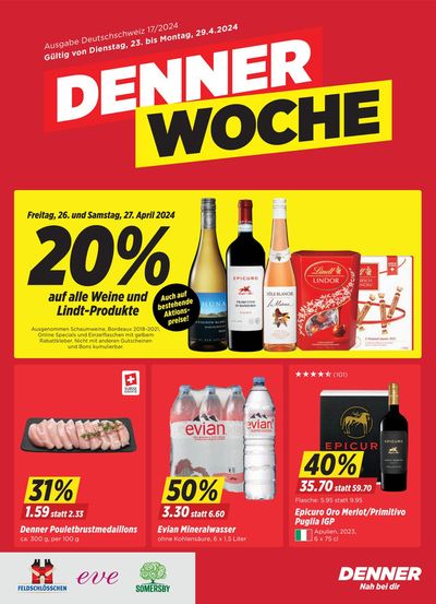 Angebote von Supermärkte in Arbon | Denner Woche in Denner | 23.4.2024 - 29.4.2024