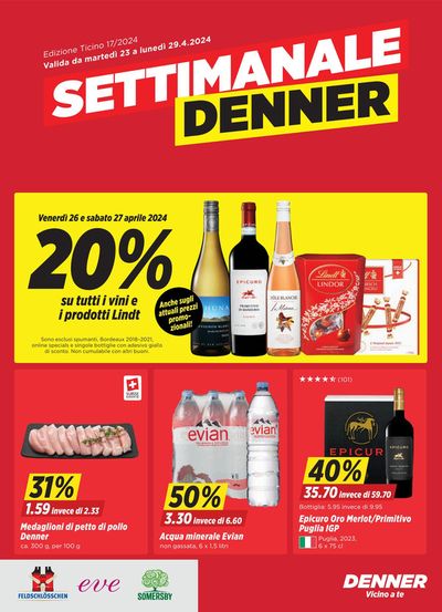 Angebote von Supermärkte in Risch-Rotkreuz | Settimanale Denner in Denner | 23.4.2024 - 29.4.2024