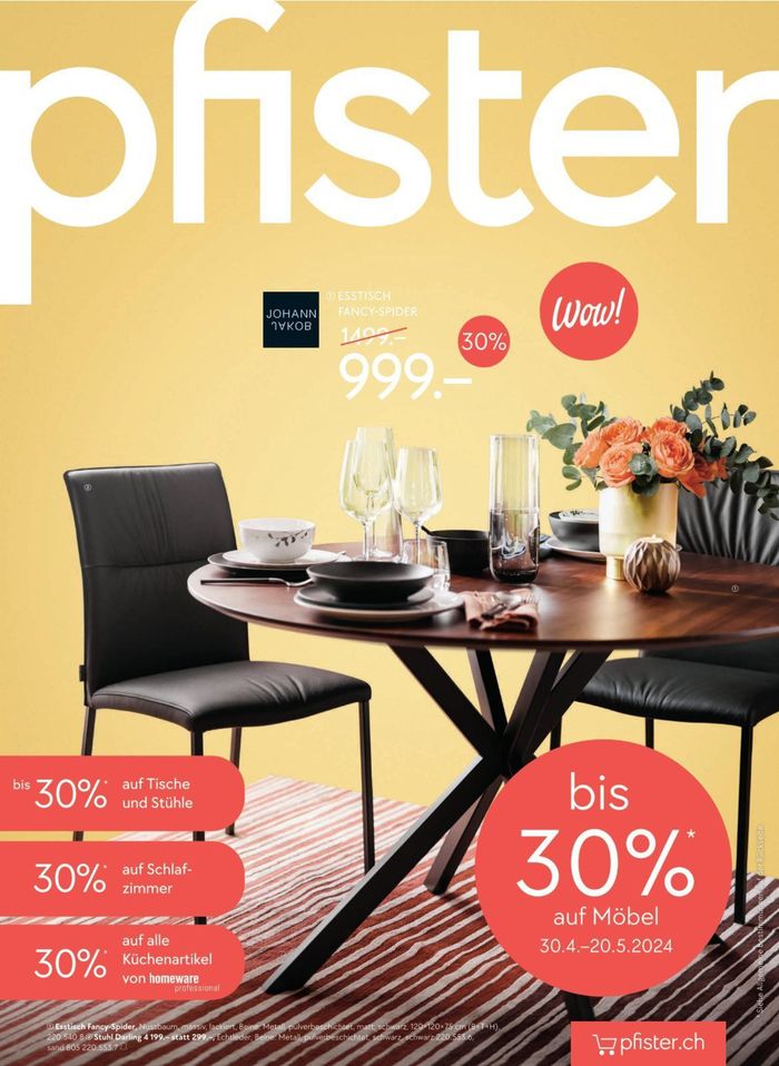 Pfister Katalog in Pratteln | Pfister - Bis 30% | 30.4.2024 - 20.5.2024