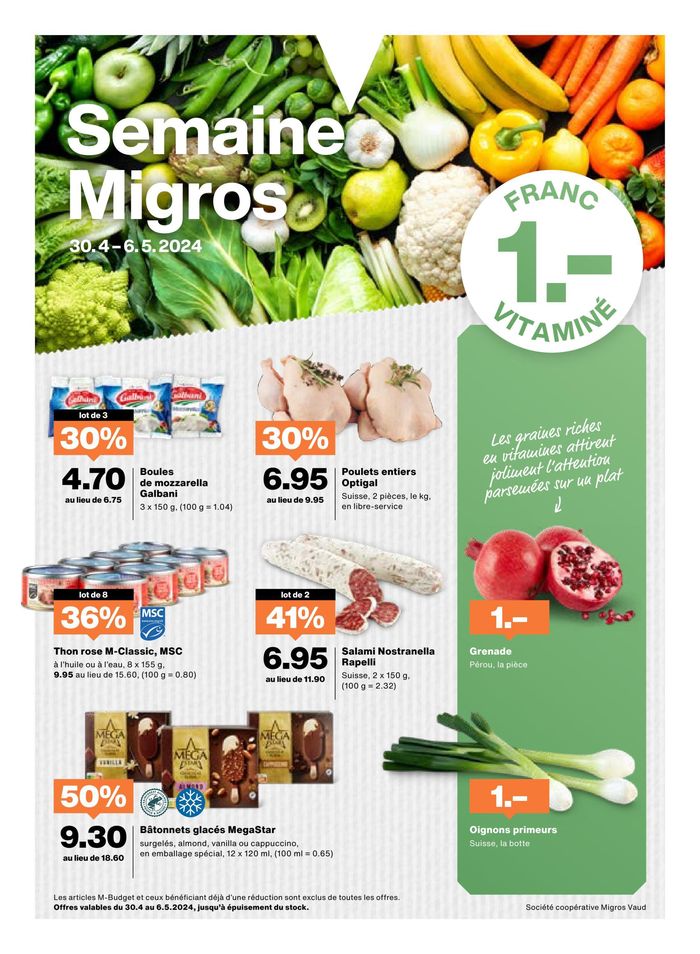 Migros Katalog in Yverdon-les-Bains | Semaine Migros #18 | 30.4.2024 - 6.5.2024