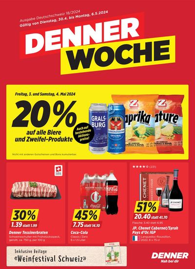 Angebote von Supermärkte | Denner Woche in Denner | 30.4.2024 - 6.5.2024