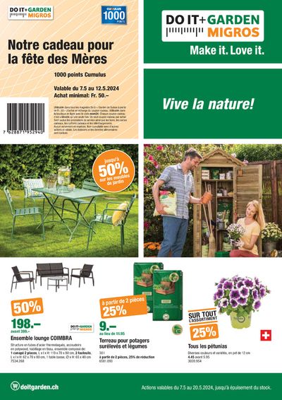 Angebote von Baumärkte & Gartencenter in Zürich | Vive la nature! in Do it + Garden | 7.5.2024 - 20.5.2024