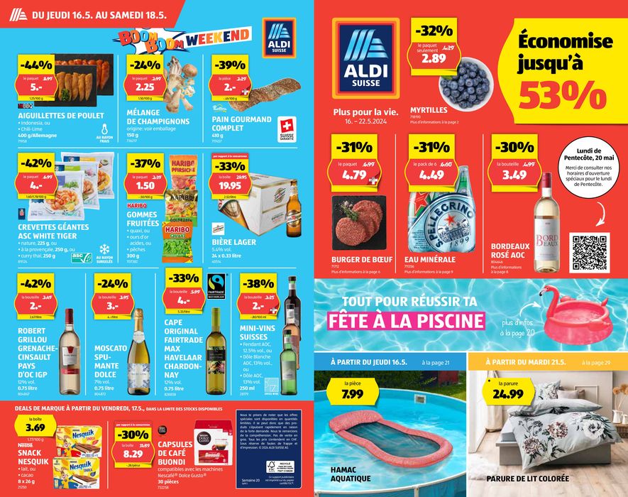 Aldi Katalog in Lausanne | Boom Boom Weekend -FR | 16.5.2024 - 22.5.2024
