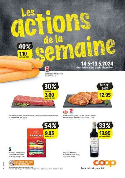 Angebote von Supermärkte in Genève | Les actions de la semaine in Coop | 14.5.2024 - 19.5.2024
