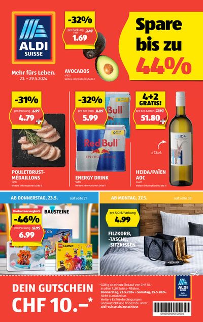 Angebote von Supermärkte in Zürich | ALDI Flugblatt KW21 in Aldi | 23.5.2024 - 29.5.2024