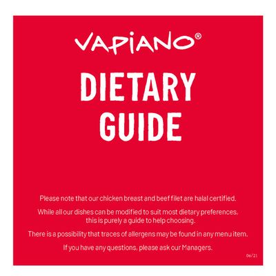 Angebote von Restaurants in Lausanne | Vapiano Dietary Allergen Guide in Vapiano | 23.5.2024 - 31.12.2024