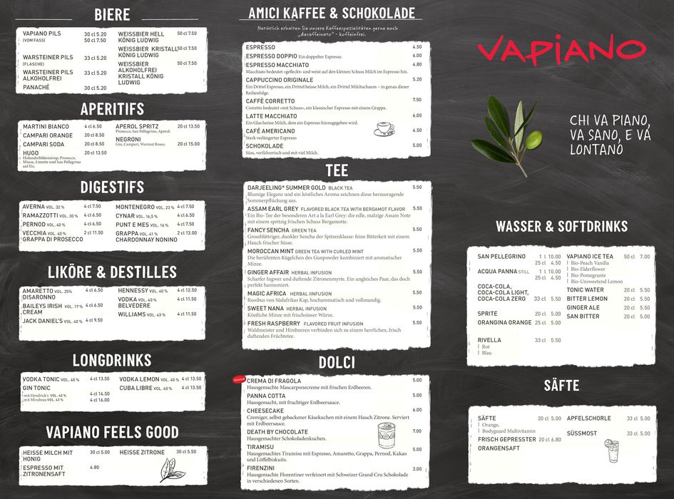 Vapiano Katalog in Basel | Vapiano - Bar Menu | 23.5.2024 - 31.12.2024