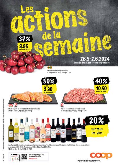 Angebote von Supermärkte in Yverdon-les-Bains | Les actions de la semaine in Coop | 28.5.2024 - 2.6.2024
