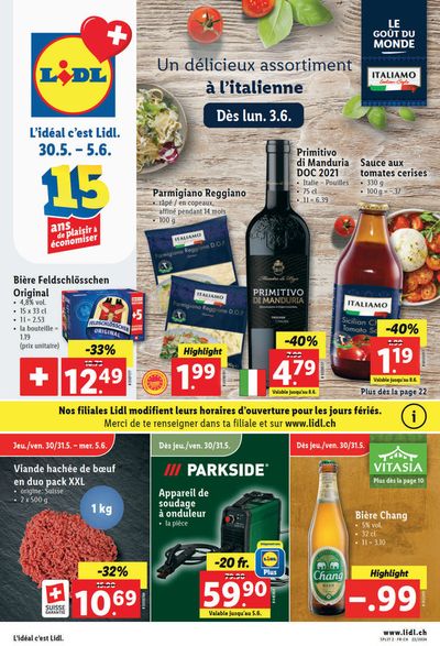 Angebote von Supermärkte in Yverdon-les-Bains | LIDL ACTUEL KW22 in Lidl | 30.5.2024 - 5.6.2024