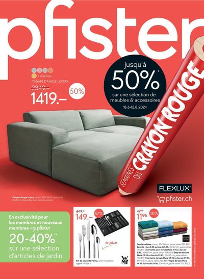 Angebote von Haus & Möbel | Pfister - Jusqu'a 50% in Pfister | 18.6.2024 - 12.8.2024
