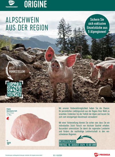 Prodega Katalog in Hinwil | ALPSCHWEIN AUS DER REGION | 18.7.2024 - 16.8.2024