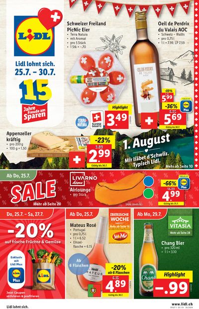 Angebote von Supermärkte in Genève | LIDL Aktuell KW30 in Lidl | 25.7.2024 - 30.7.2024