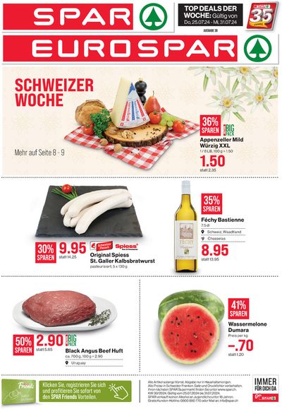 SPAR Katalog in Schaffhausen | Top Deals der Woche #30 | 25.7.2024 - 31.7.2024
