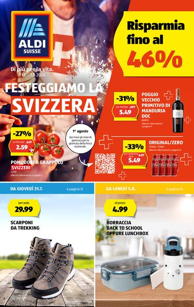 Angebote von Supermärkte in Zürich | Festeggiamo la Svizzera in Aldi | 31.7.2024 - 7.8.2024