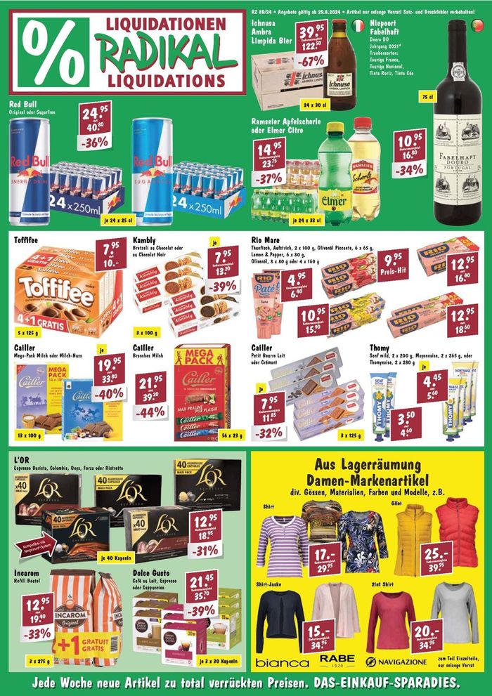 Radikal Katalog in Schlieren | Radikal Aktuelle Wochenhits - DE | 27.8.2024 - 10.9.2024