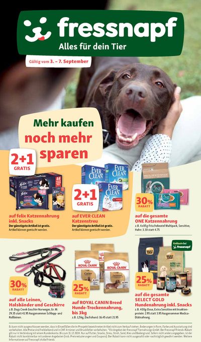 Fressnapf Katalog in Pratteln | Angebote aus unserer Werbung für dich - DE | 28.8.2024 - 11.9.2024