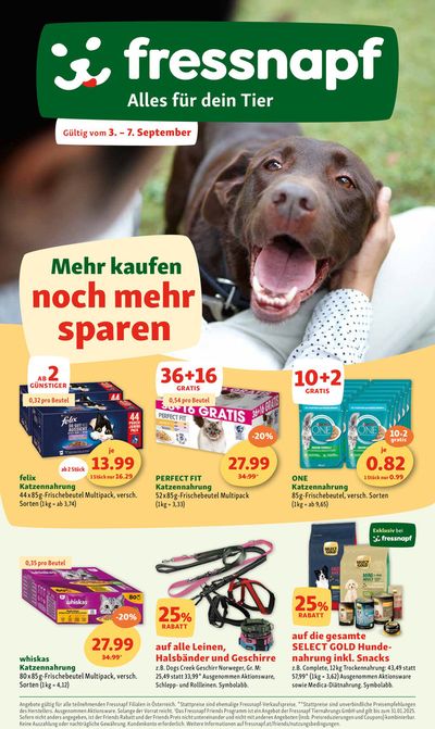 Fressnapf Katalog in Pratteln | Attraktiivi Sonderängbot für alli | 30.8.2024 - 13.9.2024