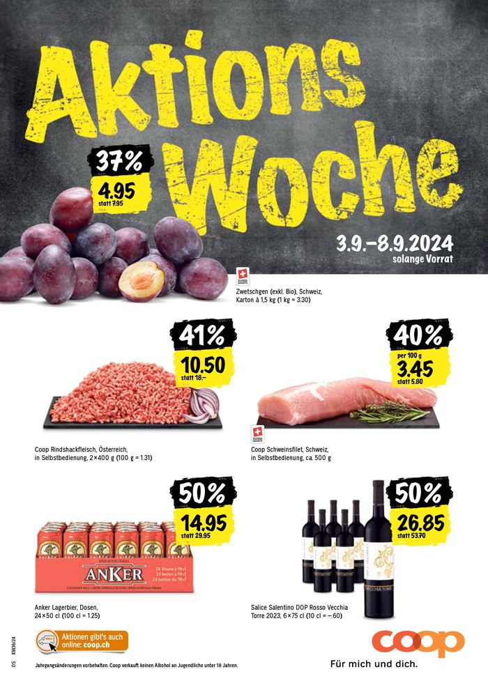 Coop Katalog in Weinfelden | Top-Deals für alli Chunde | 3.9.2024 - 8.9.2024