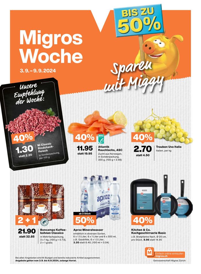 Migros Katalog in Galgenen | Top-Deals und Rabatt | 3.9.2024 - 17.9.2024