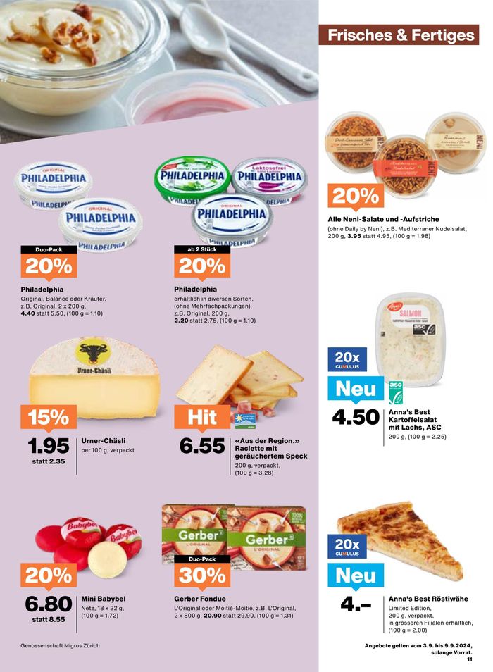 Migros Katalog in Zollikon | Top-Deals und Rabatt | 3.9.2024 - 17.9.2024