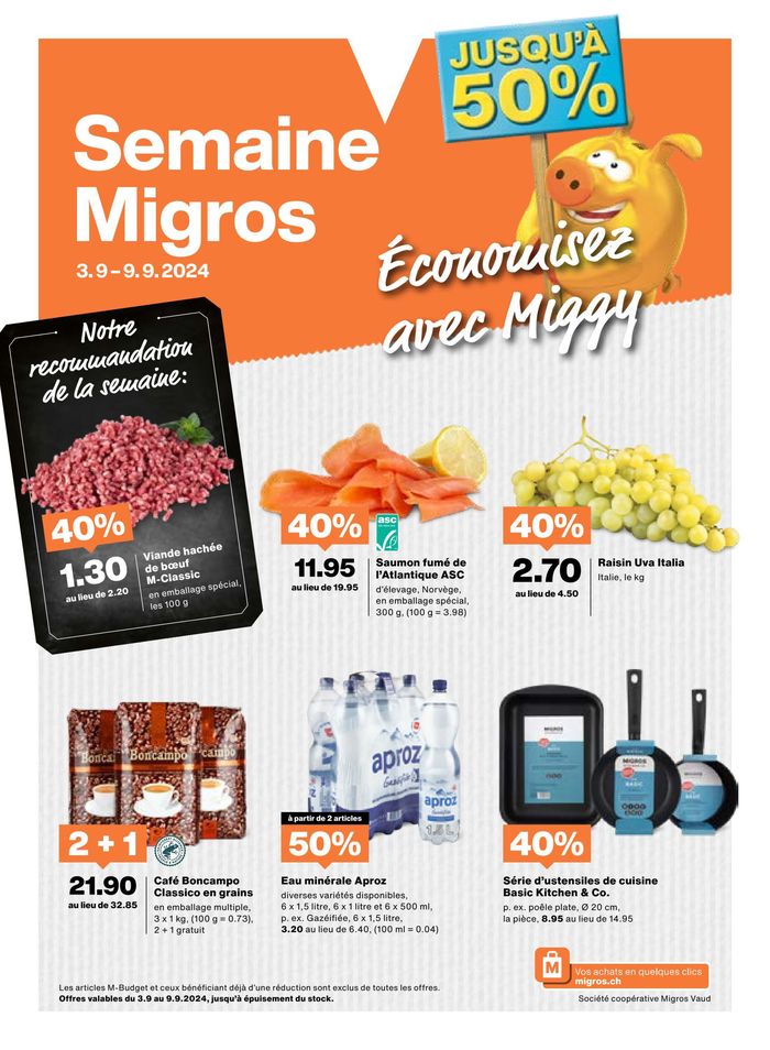 Migros Katalog in Lutry | Aktuälli Deals und Ängbot | 3.9.2024 - 17.9.2024