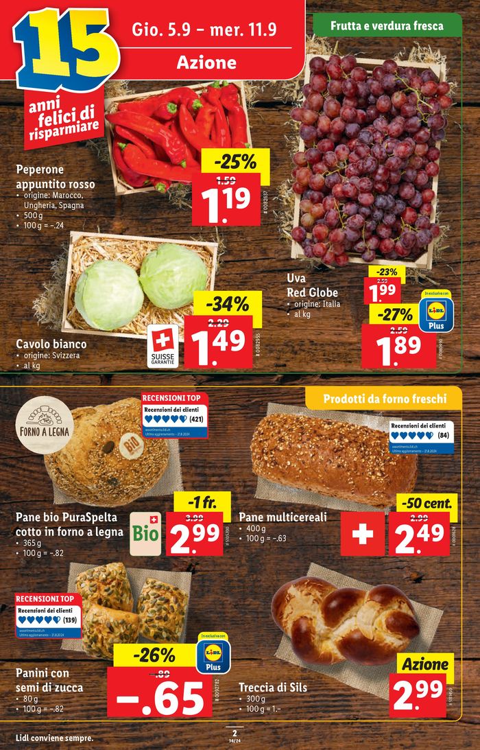 Lidl Katalog in Rapperswil | LIDL ATTUALE - IT | 5.9.2024 - 11.9.2024