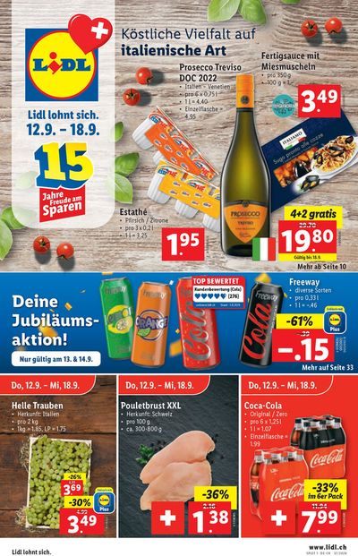 Lidl Katalog in Thun | Exklusivi Deals und Schnäppchen | 12.9.2024 - 18.9.2024